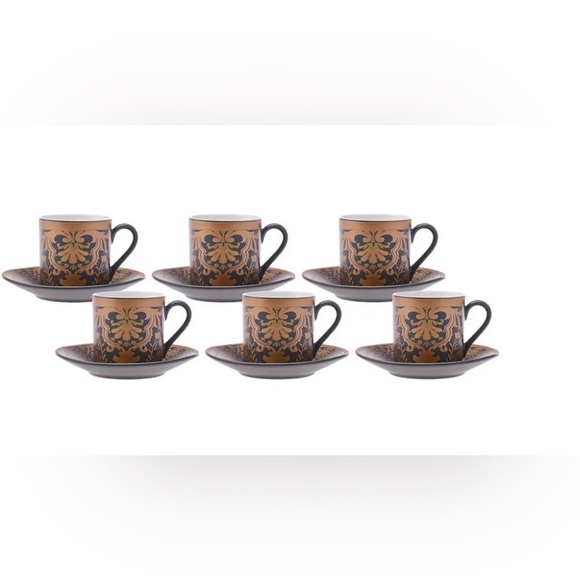 TURKISH PORCELAIN ESPRESSO CUP SET OF 6 KARACA /CHARLES - Picture 5 of 11
